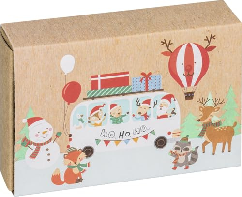 Brunnen Gutscheinbox Weihnachten – Geschenkschachtel aus Karton mit Weihnachtsmotiv, 90 x 60 x 20 mm, mit passendem Umschlag und Glitzersternen – Geschenkverpackung für Gutscheine & Geldgeschenke