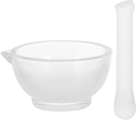 SUPVOX Glasmörser mit Stößel 75mm Kleiner Medizinzerkleinerer aus Glas Multifunktional für Gewürze Knoblauch und Kräuter in Küche und Apotheke
