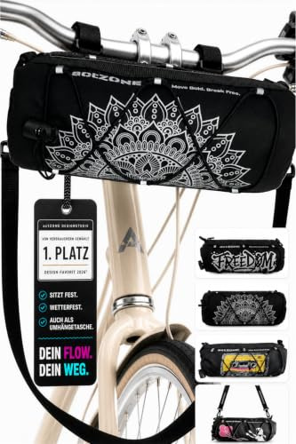 actZONE Fahrradtasche Lenker | Lenkertasche Klein Frauen | Mandala | Fahrradtasche Vorne | Gravel Bike Lenkertasche | Lenkertasche Fahrrad Damen | Fahrradtasche Für Lenker
