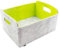 Hochwertige Aufbewahrungsbox aus Filz in Graumeliert/grün, waschbar 30x24x15cm. Ordnungsbox, Regalbox, Faltbox, Spielzeugkorb