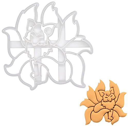 BAKERLOGY Nine-Tailed Fox Kitsune Cookie Cutter - Detailed Biscuit Cutter Design for Baking and Crafts, Ideal on Fondant, Dough, Clay