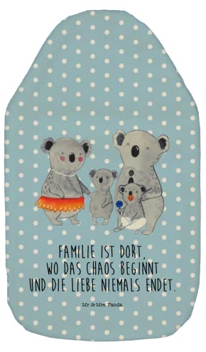 Mr. & Mrs. Panda Wärmflasche Koala Familie - Geschenk, Opa, Papa, Muttertag, Mama, Wärmflasche mit Bezug, Familienleben, Wärmekissen, Bettflasche,