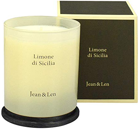 Jean & Len Duftkerze Pura Limone Di Sicilia, angenehmer Duft von frischen Zitrusnoten – ergänzt mit warmen Akzenten, 230g, 1 Stück