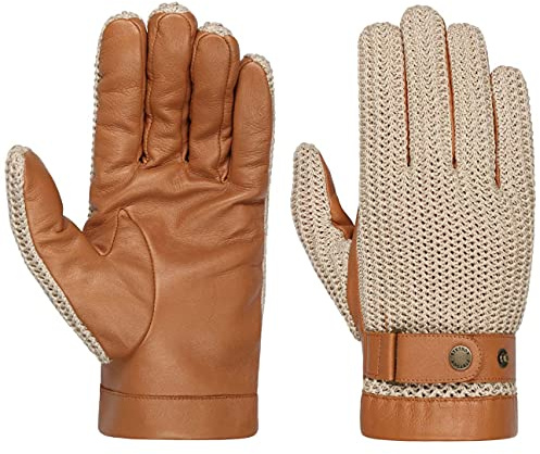Stetson Sheep Nappa Knit Handschuhe Lederhandschuhe Herren Damen Sommer Winter hellbraun 9 1/2 HS
