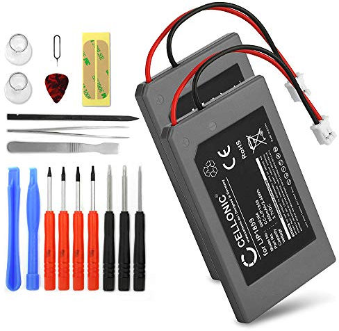 2X CELLONIC Batería Compatible con PlayStation 3 SIXAXIS Controller (PS3 SIXAXIS CECHZC1E,CECHZC1H,CECHZC1J,CECHZC1U), LIP1859,LIP1472 650mAh + Juego de Destornilladores Pila Repuesto bateria