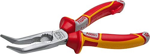 NWS VDE lange Nase, gebogen, 205 mm, Gesamtlänge 205 mm, Zangen-Stil, gebogene Nase, Gewicht 205 g