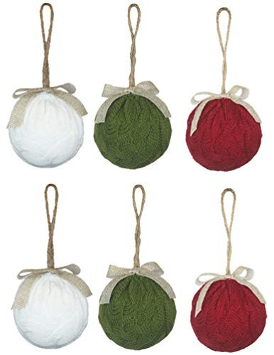 Toyvian 6st Gestrickte Weihnachtskugeln Weihnachten Hängen Urlaub Baumschmuck Christbaumkugeln Zum Aufhängen Bruchsicheres Weihnachten Weihnachtsanhänger Weihnachtsbaum Wolle Mini-Kugel