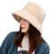 CHERISH Fischerhut für Damen, Winter, Lammwolle, Fischerhut, wendbar, niedlich, warm, Teddy-Stil, Beige 1, Einheitsgröße