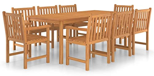 vidaXL 9-teiliges Garten-ESS-Set 200 x 100 cm Massivholz Teak