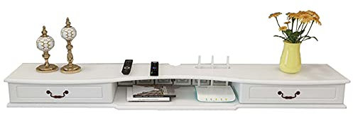 Unit Rack Floating Rack, Background Rack for Wall-Mounted DVD/Blu-Ray Player, Satellite TV Box, Cable Box/White / 120cm
