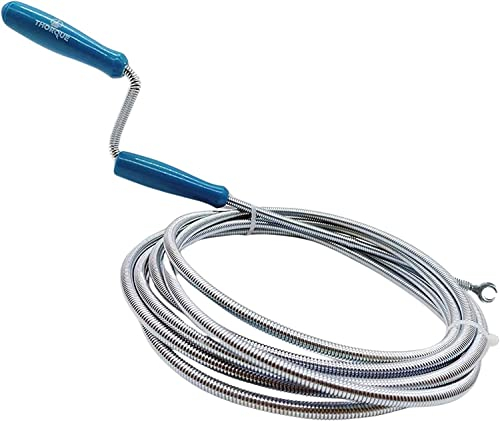 THORQUE Abflussspirale 5M Ø 6mm| Rohrreinigungsspirale | Umweltfreundliche Lösung für hartnäckige Verstopfungen| Flexible Spirale mit Kralle| Rohrreinigungswelle | Rohrreiniger