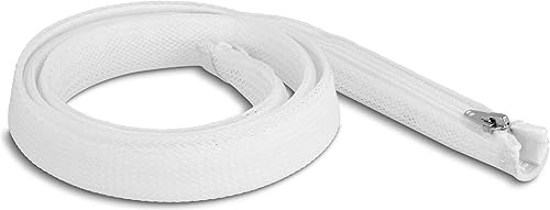 Delock Geflechtschlauch mit Reißverschluss hitzebeständig 1 m x 20 mm weiß