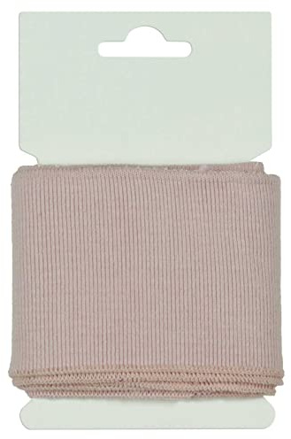 Cuff Bündchen Öko-Tex 135x7cm Strickbündchen Baumwolle in 50 Farben erhältlich, Farbe:047 - puderrosa
