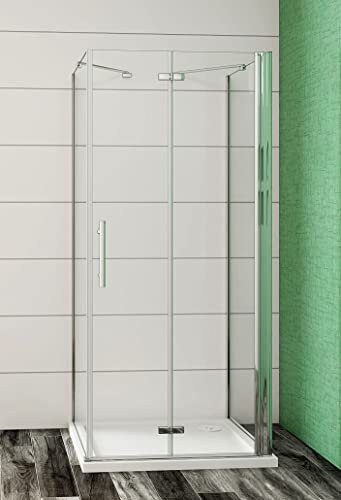 Aica Sanitär U-FORM Duschkabine 70x90x90cm Duschabtrennung U-Kabine Dusche Duschtür 6mm Nano Glas Drehtür H195cm