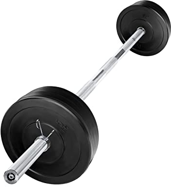 wuuhoo® Olympische Langhantelstange & Bumper Plates im Set Steve - 80kg gesamt, 220cm Langhantel inkl. 60 KG Gewichte, Langhantel mit 20 KG Eigengewicht - Ohne Ständer