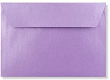 C5 (162x229mm) Coloured Envelopes for A5 Greeting Cards Wedding Invitations & Crafts Pack of 10 (Pearl Lilac Peel & Seal)