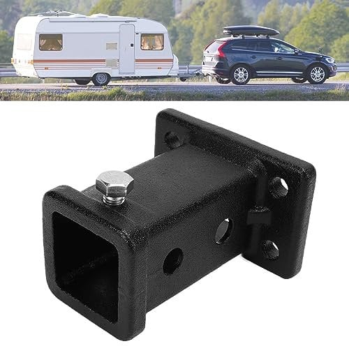 Trailer Hitch Receiver Adapter, Moulded Steel Tow Bar Hitch Receiver Tube, Reliable Wear Resistant 2in Bolt On Receiver Tube, Universal for Pickup Trucks