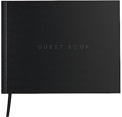 Useful Co. Libro De Visitas Clásic, Libro De Visitas Alternativo Para Fiestas, Libro De Registro, Libro De Visitas Funerario, Libro De Visita De Tapa Dura, 112 Páginas, 24,9 X 19,8 Cm (Negro)