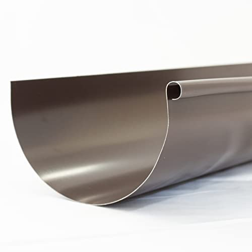 FT METALLI - Grondaia acqua piovana - Gronda tonda in Lamiera preverniciata sv in alta qualità - Resistente agli Agenti Atmosferici - Facile da Installare - gronde per esterni - Tonda dim. 28cm L 2mt.