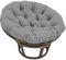 FUYAO Runde Papasansessel Kissen, Dicke Perle Baumwolle Polsterung Schaukel Kissen, Papasan Wicker Rattan Ei Stuhl Pad + Rutschfesten Krawatten, Für Innen- Und Außenbereich(Size:110cm,Color:Gray)