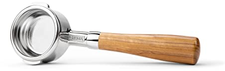 Crema Coffee Products - 58 mm E61 Siebträger ohne Boden, passend für Flair 58, ECM, Rocket, Sanremo, Synesso, VBM, Espressomaschinen-Modelle – für E61-Gruppenköpfe, Olivenholz