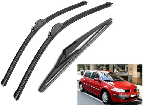Scheibenwischerblätter Für Renault Megane 2 Vorne Hinten Wischerblätter Bürsten Cutter Zubehör J Haken 2002 2003 2004 2005 2006