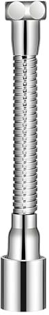 Extensor Grifo Cocina Ajustable de M22 20cm con Aerador Flexible 360°, Dos Modos de Pulverización, Rallonge de Acero Inoxidable para Ahorro de Agua, Diseño Universal y Elegante