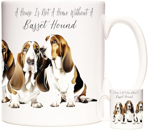 Basset Hound Gift Mug, A House is Not A Home Without a Basset Hound. 11oz Ceramic Coffee Mug. Dog Lover's Gift. Basset Hound Photo Mug
