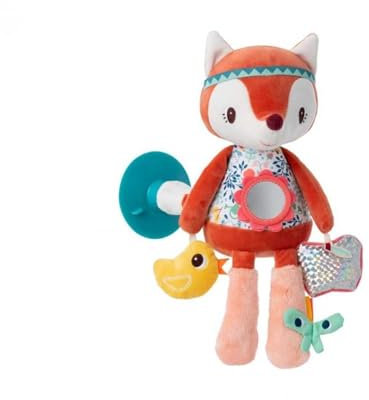 LILLIPUTIENS - Peluche d’activités Alice - Jouet de Voyage avec Ventouse pour Voiture, Train ... - Activités sonores et Lumineuses - Stimule et divertit bébé en déplacement - Dès la Naissance - 83524