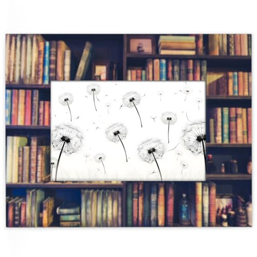 Unscharfes altes Bücherregal, 10,2 x 15,2 cm, Bilderrahmen für Display, 13,9 x 8,8 cm, Bücherregal, Holzrahmen, Desktop oder Wand, Heimdekoration, Bilderrahmen