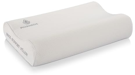 Pharmedis - Orthopädisches Nackenstützkissen - Memory Foam Kopfkissen - Ergonomisches Schlafkissen Für Nackenschmerzen - Seitenschläfer Rückenschläfer Bauchschläfer Kissen - Gegen Verspannungen