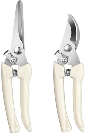 Coogime 2 Stück Klein Gartenschere Set, Trimmschere Pflanzenschere, Edelstahl Ernteschere Blumenschere Leseschere Astschere, Für Garten Obst & Gemüse, Trimmen Pflanzen Blumen