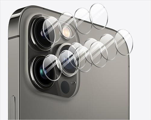 GIOPUEY [Super Sottile 4 Pezzi Pellicola Fotocamera Compatibile con iPhone 16 Pro/16 PRO Max, HD Vetro Temperato [Resistente ai Graffi] Protezione Fotocamera per iPhone 16 Pro/16 PRO Max