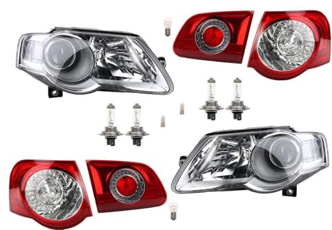 Johns, Scheinwerfer Heckleuchten Set Links Rechts passend für VW Passat 3C + Leuchtmit.