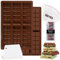 Lot de 2 moules à chocolat en silicone - Moule à chocolat profond - Moule à chocolat Dubaï - Moule en silicone pour chocolat, praline, bonbons (moule à chocolat carré)