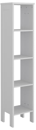 Vitalispa Kinderregal Ajaton, Weiß 35.2 x 159.5 cm | zur Aufbewahrung von Spielzeug und Büchern mit Faltboxen