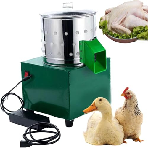 Hoiaost Automatische Hühnerrupfmaschine, Hühnerfederrupfmaschine Aus Edelstahl, Trommeldurchmesser 23,5 cm, Schnelle Federentfernung, Wachtelhaarentfernung, Rupfmaschine, Geflügelmaschine