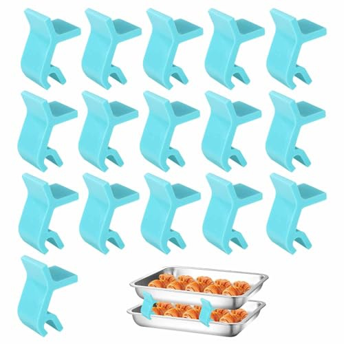 16pcs Baking Sheet Stackers Clips, Reusable Trays Stacking Holder Space-Saving Layered Pan Stackers Multipurpose Baking Kitchen Tools for Freeze Dryer Trays