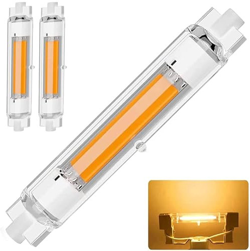 Dvnoua R7S LED 118mm Dimmbar 30W Lampen, R7S COB LED Glühbirne Ersatz für 300W Halogen Leuchtmittel, L ED Stab Warmweiß 3000K, 3000LM Kein Flackern, 360°Abstrahlwinkel, 2er Pack