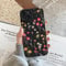Floral Case for iPhone 15 6.1, Flower Pattern with Cute Design Cover, Floral Stylish Silicone Bumper, Soft Slim TPU All-inclusive Lens Shockproof Elegant Cover (Black 01, 15)