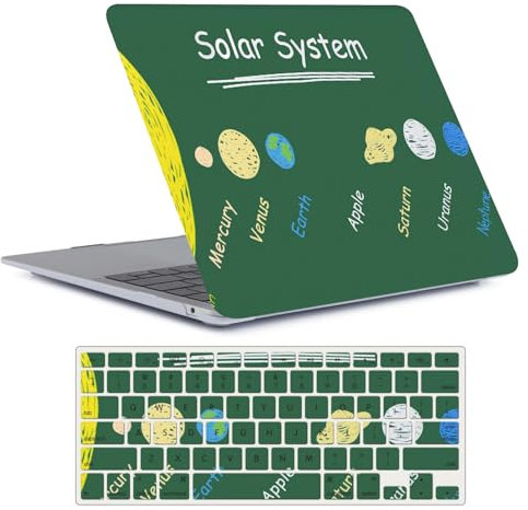 FFBOFFC Hülle Kompatibel mit MacBook Air 13,6 Zoll 2022 2024 Freisetzung A2681 M2 M3 A3113 mit Liquid Retina Display, Plastik Hartschale Schutzhülle Cover & Tastaturschutz, Sonnensystem