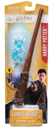 Wizarding World, Harry Potter Lumos Wand Baguette magique éclairée 27,9 cm avec figurine de cerf patron Jouet pour enfants à partir de 6 ans