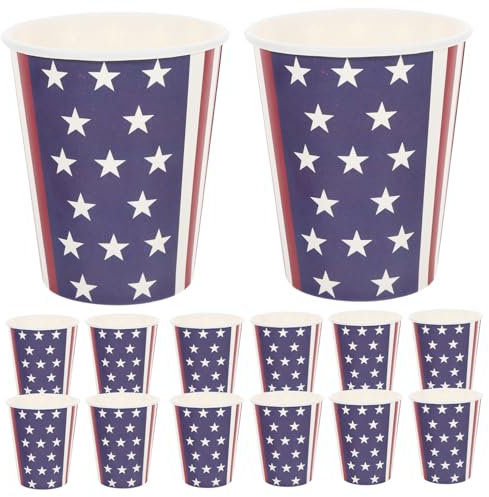 TOPBATHY Décorations De Fête Américaines Gobelets Décoratifs En Papier Pour Le Jour De Lindépendance Articles De Fête Légers Et Pratiques