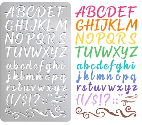 UNICRAFTALE Buchstabenschablone Edelstahl für Malerei Journaling Gravur | Edelstahl,Alphabet-Zahlen-Symbol,für Holzbrand,Holzschnitzen,Zeichnen,Scrapbooking,wiederverwendbar