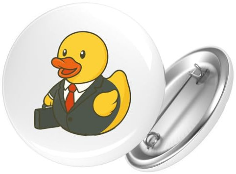 Huuraa Button Quietscheente Chef Comic Gummiente Geschenk Größe 25mm Quietscheente Chef Geschenkidee