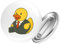 Huuraa Button Quietscheente Chef Comic Gummiente Geschenk Größe 25mm Quietscheente Chef Geschenkidee
