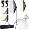 PIXETOOL Fotostudio Set – 2 Softbox Licht, 2 Durchlichtschirm, 2 LED Lampen 4800 Lumen 3000-6000K – 50x70 cm Softboxen - Kabel-Organisator 12m - Fotolicht Videolicht Fotolampe – Fotografie Studiolicht