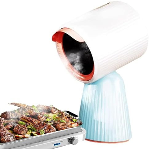 HYYKEJI Mini Desktop Cooker Hood, Portable Extractor Fan, 3 Speed Adjustment, Detachable Filter, Low Noise, for Indoor Bbq, Hot Pot, Rv Kitchens