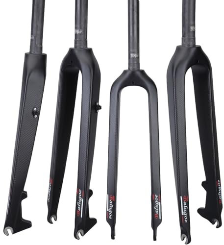 WIQUYBML VTT 26, 27,5, 29, Fourche Rigide en Carbone, Tube Droit 1-1/8, Freins à Disque, Fourche Avant à dégagement Rapide 9 x 100 mm QR (27,5 Pouces)