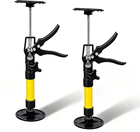 2 Stück Deckenstütze, Teleskopstützen Einhandstütze Montagestütze Verstellbare Länge und Neigungswinkel Türspanner Teleskopstange 50 kg Zargenspanner Dehnen 30-59 cm